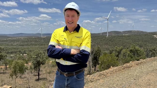 Squadron Energy CEO Rob Wheals at the Clarke Creek Wind Farm, 150km northwest of Rockhampton. Picture: Charlie Peel