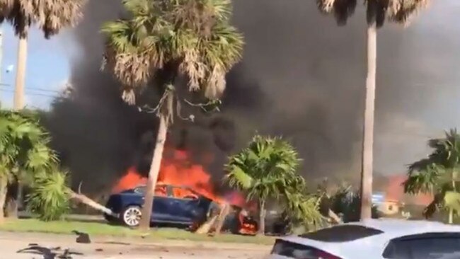 The driver of this Tesla died after he crashed the car in Florida in February and emergency services were unable to open the car’s doors.