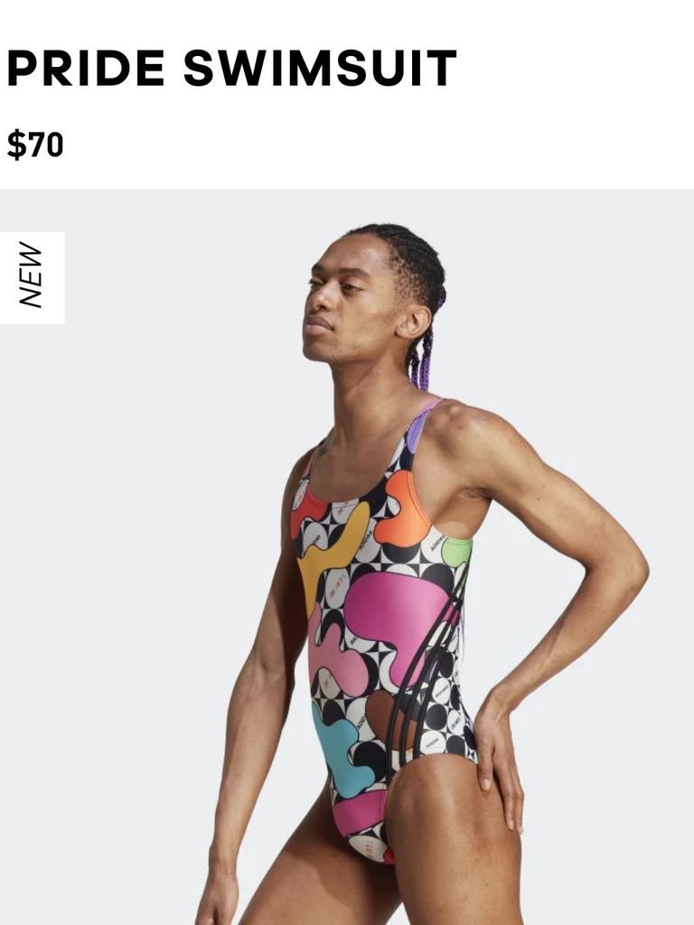 Adidas' pride 2023 swimwear collection, women's swimsuits modelled