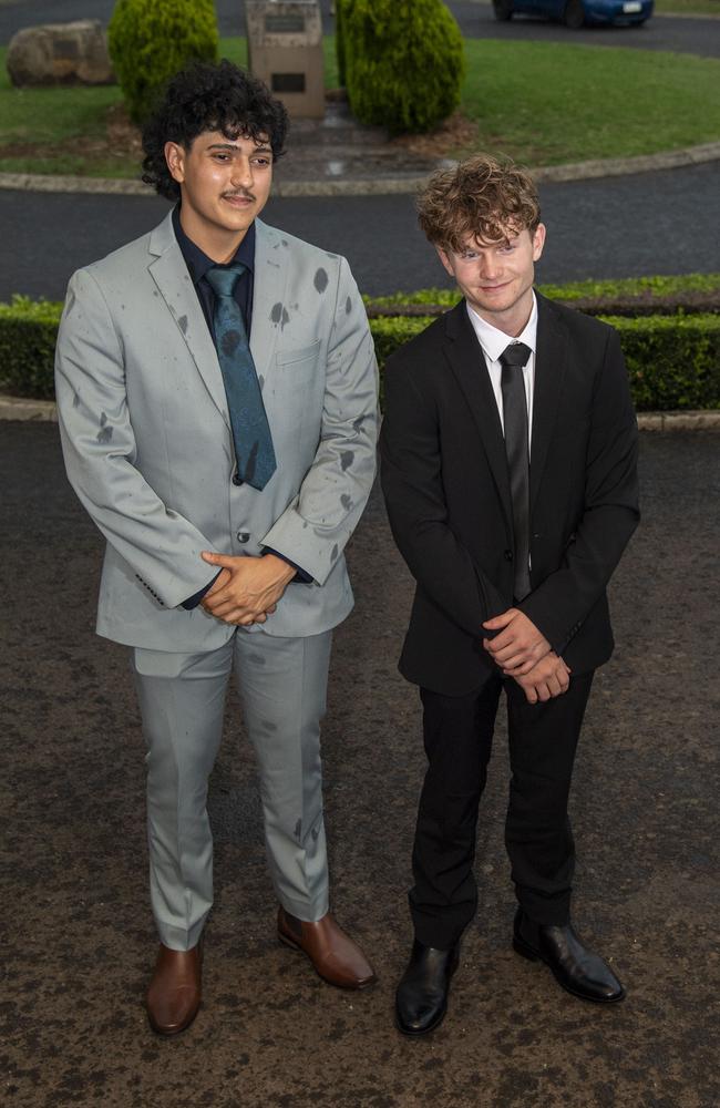 Krish Dutta and Thomas Davis. Highfields State Secondary College Year 12 Formal. Wednesday 13th November, 2024. Picture: Nev Madsen.