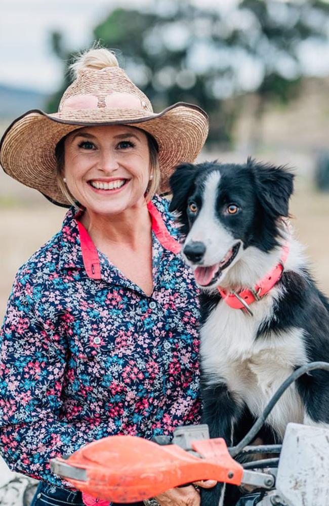 Cilla Pershouse, pictured with her dog Ash Barky, has been nominated as one of Burnett's most influential personalities for her impressive contributions to children's entertainment through Blue Gum Farm TV, also featured on ABC's Muster Dogs. Picture: Facebook.