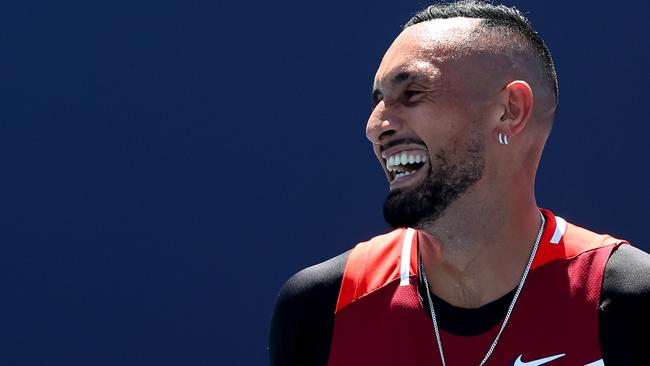 Nick Kyrgios is pumped ahead of his favourite surface, the grass, for Wimbledon but said of Tomic: “It’s time for Tomic to quiet down. He ain’t even playing. I’ve got years left.” Michael Reaves/Getty Images/AFP.