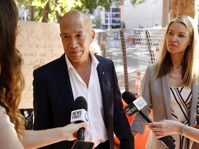 Charlie Teo, pictured with his fiance Traci Griffiths behind him, is fighting for his career. Picture: Tim Hunter