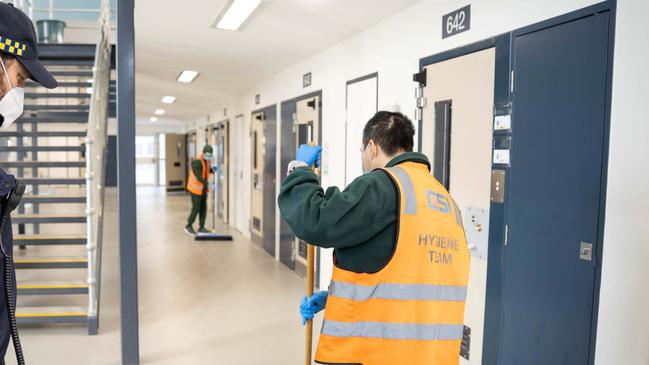 Frontline staff at Sydney’s Silverwater Prison are teaching inmates forensic cleaning skills as an additional measure to help keep COVID-19 outside prison walls., , Supplied images