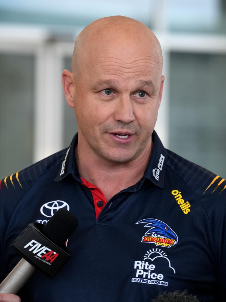 Adelaide Crows Matthew Nicks at Adelaide Airport on Friday. Picture Dean Martin