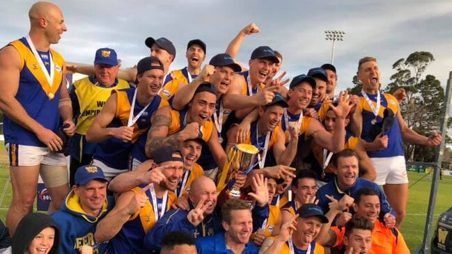 Deer Park celebrates a seventh consecutive WRFL Division 1 flag in 2019. Picture: Facebook