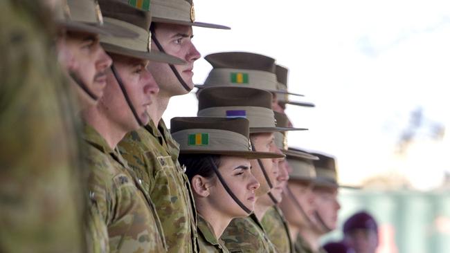 Personnel from  Force Protection Element 12 (FPE-12), Force Support Element 11 (FSE-11), Theatre Communications Group 9 (TCG-9) and advisors attend a medals parade at Camp Qargha, Kabul, Afghanistan.   *** Local Caption *** Force Protection Element 12 (FPE-12) has completed a six-month deployment to Camp Qargha, Kabul where they have provided force protection to Australian Defence Force (ADF) and Coalition advisors conducting their train, advise and assist mission at the Afghan National Army Officer Academy (ANAOA), Command and Staff Academy (CSA), and the Afghan National Army Sergeant Major Academy (ANASMA).   FPE-12 comprised Australian Regular Army and Army Reserve soldiers who are skilled in providing a secure and safe environment for advisors to conduct their engagement alongside their Afghan partners.   On 14 Feb 20, Commander Joint Task Force 633 (CJTF 633), MAJGEN Susan Coyle, CSC, DSM presented medals and awards to FPE-12 members alongside Colonel Mohammed Qayum, Acting Commandant of ANAOA.    Around 200 ADF personnel are deployed to Afghanistan as part of Operation Highroad.