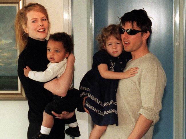 Kidman, Cruise and their children Connor and Isabella in Sydney in 1996.