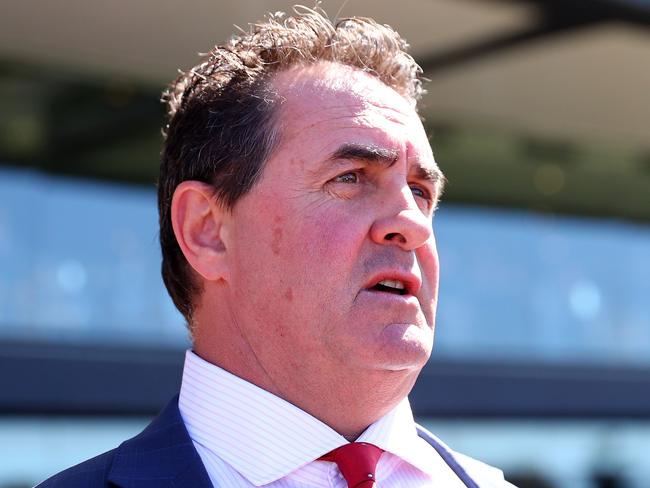 SYDNEY, AUSTRALIA - SEPTEMBER 09: Trainer Michael Freedman looks on after Tyler Schiller riding Bunker Hut wins Race 1 Midway during Sydney Racing at Rosehill Gardens on September 09, 2023 in Sydney, Australia. (Photo by Jeremy Ng/Getty Images)