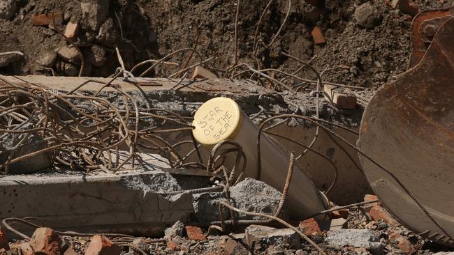 A time capsule was found and pulled from the ground during the demolition of the Star of the Sea catholic school in Southport. Picture by Scott Fletcher