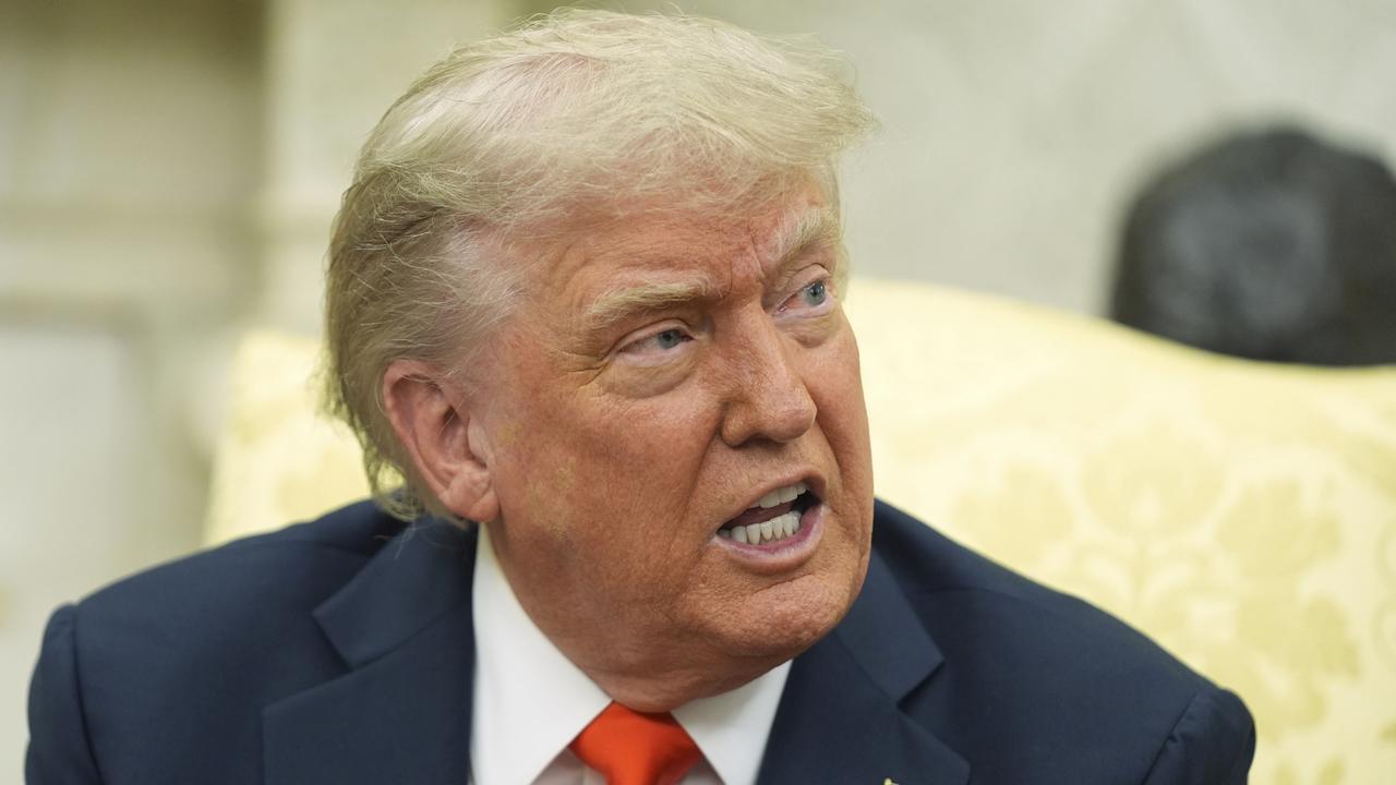 President Donald Trump speaks during a meeting with Germany's Chancellor Friedrich Merz in the Oval Office of the White House on June 5. Picture: AP Photo/Evan Vucci