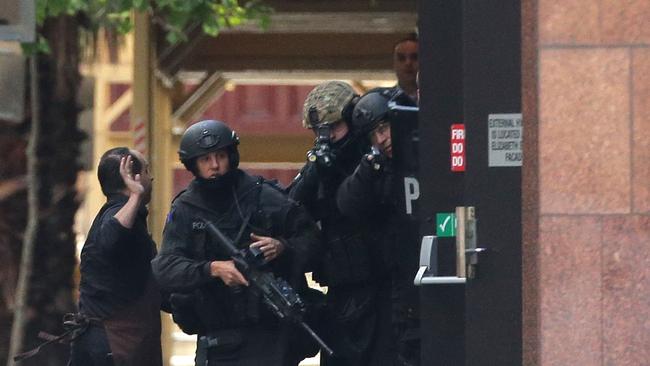 Police attend the Lindt Cafe siege in Martin Place. Picture: Getty Images