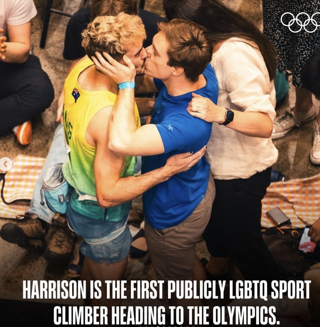 Olympic news 2024: Openly gay Olympian Campbell Harrison targetted by only  trolls for kiss with partner, Matthew Mitcham, LGBTQIA+ | Herald Sun