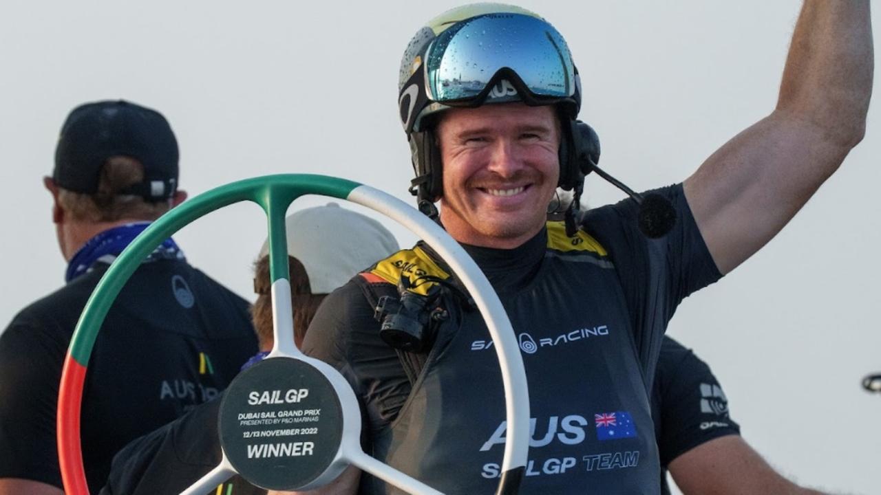 Australia’s Tom Slingsby couldn’t believe his luck. Photo: Bob Martin for SailGP.