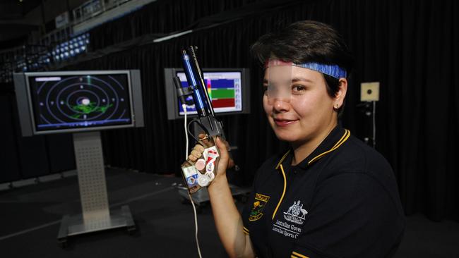 Australian Pistol Shooter Dina Aspandiyarova in 2012 at the AIS in Canberra.