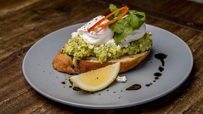 Smashed avocado at The Backyard Cafe. Picture: Jerad Williams