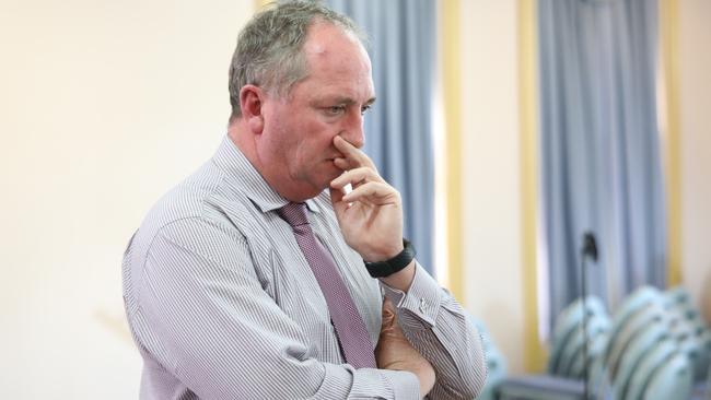 Nationals MP Barnaby Joyce addressed a community drought forum in Tamworth on Tuesday, April 23, 2019.