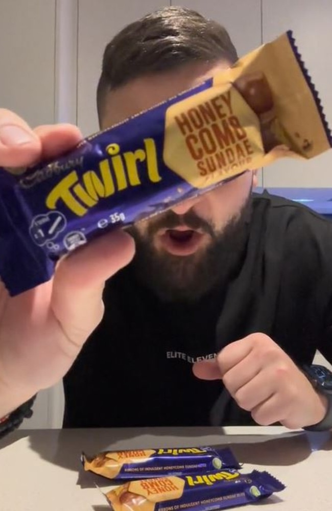 Cadbury has released a Twirl Honeycomb Sundae flavour. Picture: TikTok/@AngeEats