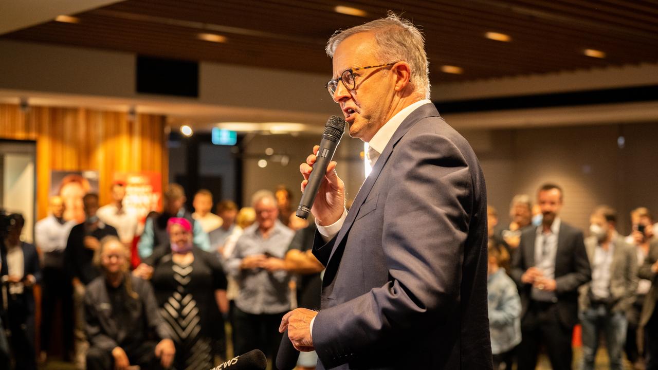 Opposition leader Anthony Albanese on the campaign trail. Picture: Morgan Sette/NCA Newswire