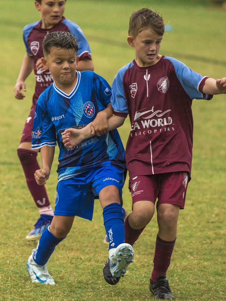PRINT EDIT U/10 Coomera V Stratford in the Premier Invitational Football Carnival at Nerang. Picture: Glenn Campbell