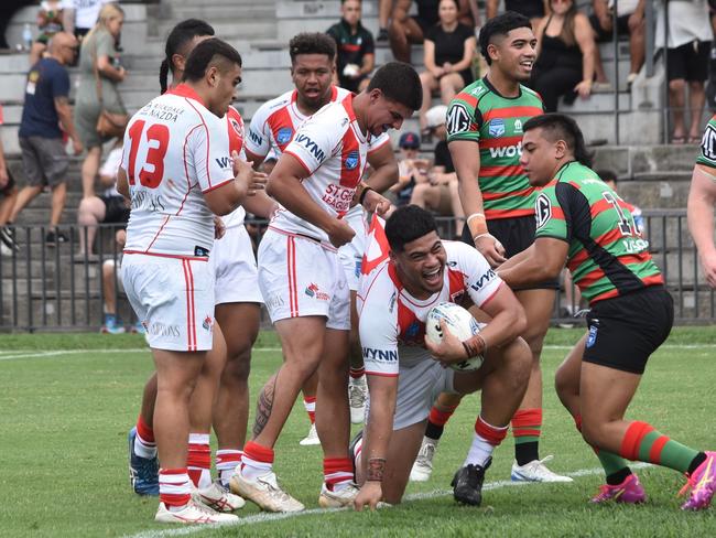 Alex Futialo scores a try. Picture: Sean Teuma