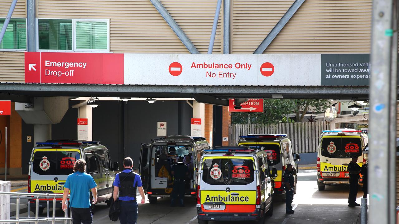 File picture of ambulances at the Ipswich Hospital. Picture: David Clark