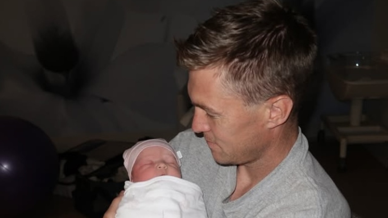 Demons footy star celebrates new baby girl