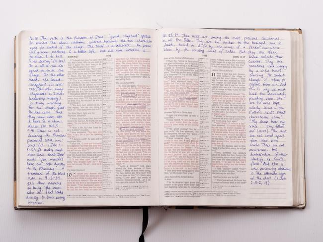 <b>Bible: </b>I became a Christian when I was 14 and I have owned a lot of Bibles. This one has space in the margins for writing. I am rough with it but it has shown me years of love.