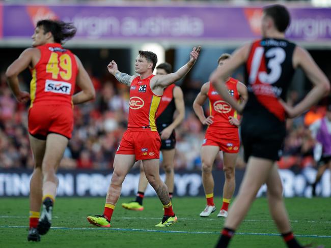 The last time they played at home, the Suns knocked off top four team Essendon. Picture: Russell Freeman/AFL Photos via Getty Images