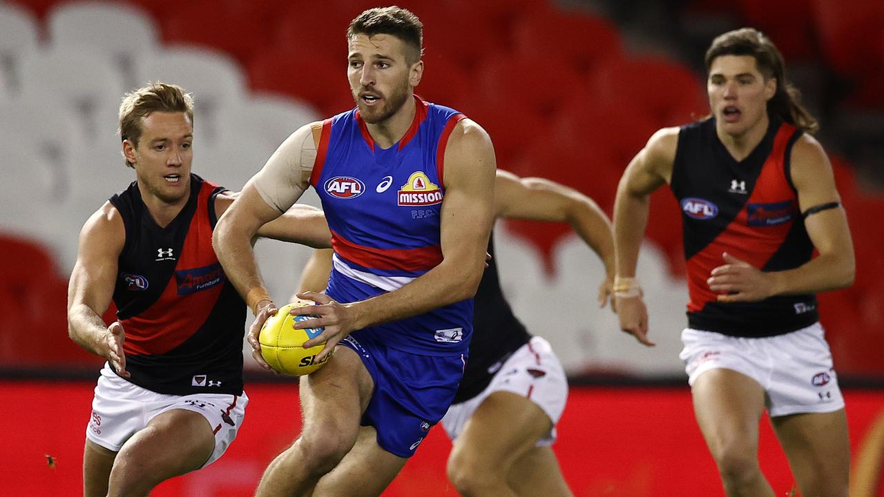 Marcus Bontempelli looks to get his team going. Picture: Michael Klein