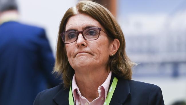 CANBERRA, AUSTRALIA, NewsWire Photos. OCTOBER 26, 2023: Governor of the Reserve Bank of Australia Michele Bullock appears before Senate estimates at Parliament House in Canberra. Picture: NCA NewsWire / Martin Ollman