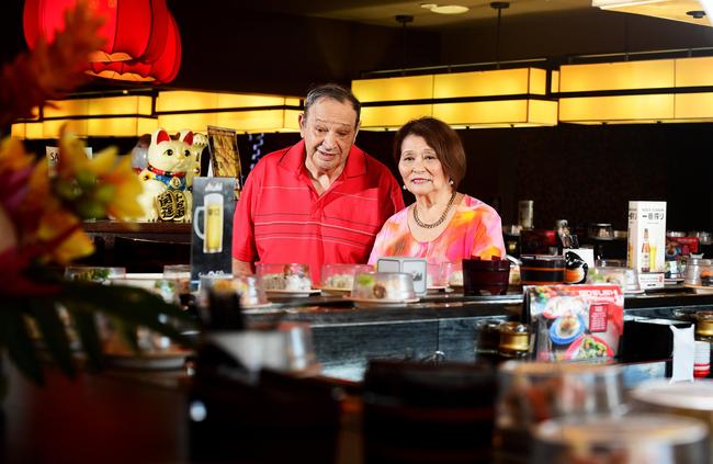 Theo and Toshi Manolis closed down Go Sushi after 19 years of business. Picture: Justin Kennedy