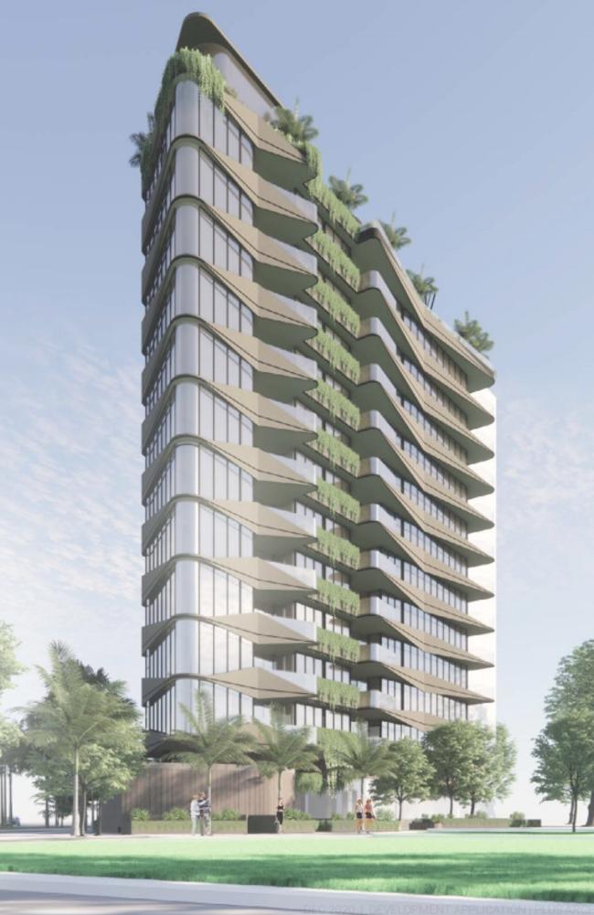 An artist impression of Kailua, a mixed-use 11-storey tower on the Gold Coast Highway at Burleigh Heads.