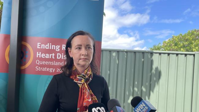 Queensland Health Minister Yvette D’Ath at the launch of a $7.38m strategy to tackle rheumatic heart disease. Picture: Peter Carruthers