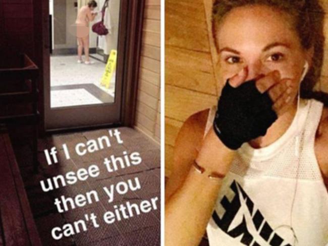 Dani Mathers’ rude and insensitive Snapchat post is likely to land her in legal trouble. She doesn’t also need to be tried by the court of Twitter. (Pic: Snapchat)