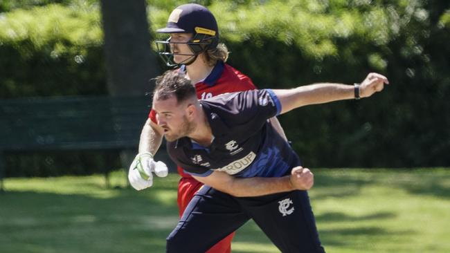 Premier: Matt Wilcox bowling for Prahran. Picture: Valeriu Campan