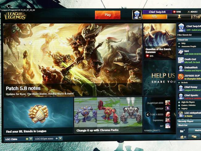 A screen grab from the League of Legends game being played on the PC.