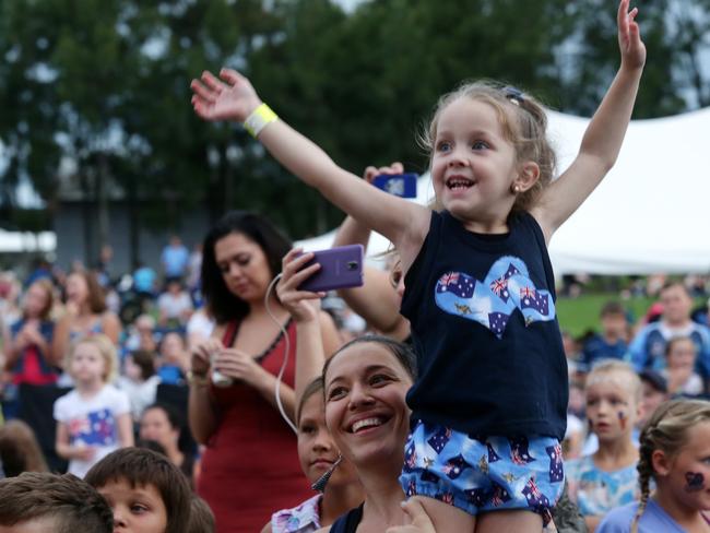 Kensi Melrose, 4, of Cranebrook celebrating Australia Day in Penrith last year. Picture: Matthew Sullivan