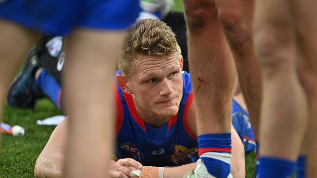 Adam Treloar is under the pump. Picture: Steve Bell/AFL Photos/via Getty Images