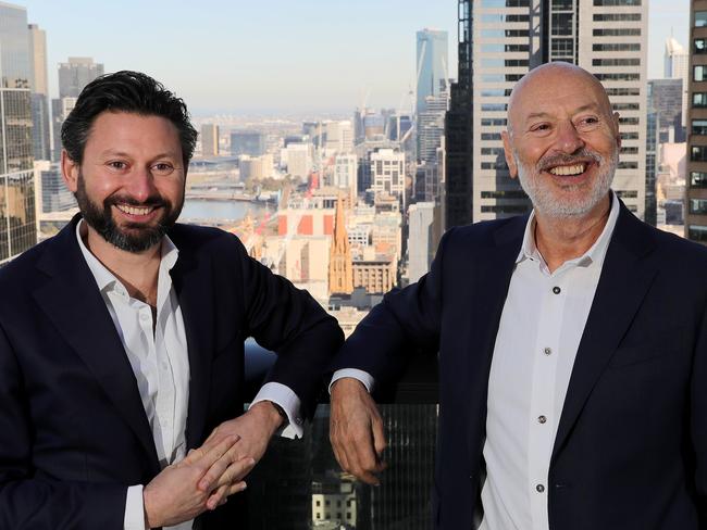 05/09/2019: Father & Son, Michael (right) and Matt Heine, are joint managing directors of Netwealth, a wealth management and super investment platform company, in Melbourne.  Stuart McEvoy/The Australian.