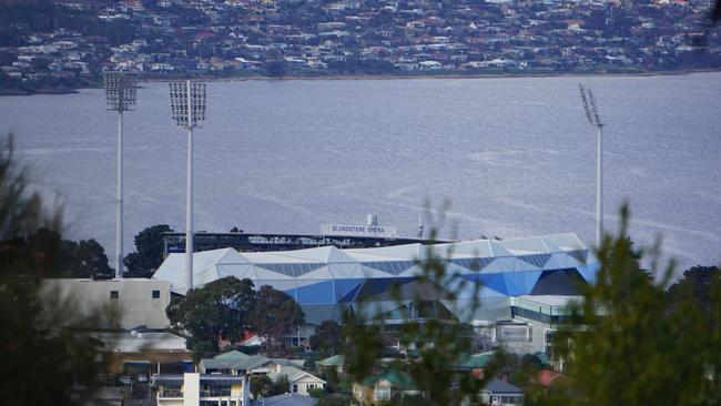 Could Hobart’s Blundstone Arena (Pictured) be the state’s AFL base or is Launceston’s UTAS Stadium better suited? Picture: JULIA SANTOS