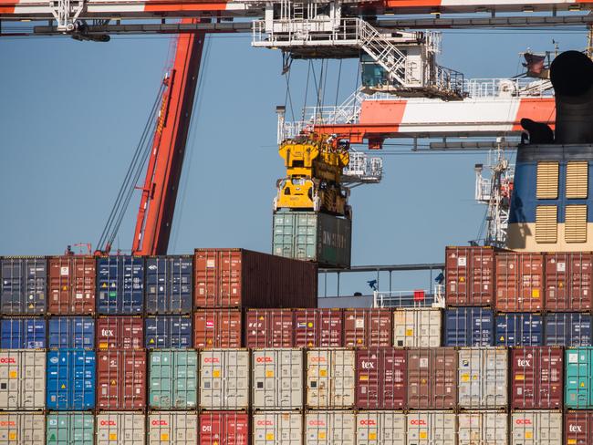 MELBOURNE, AUSTRALIA - NewsWire Photos APRIL 30, 2021: Generic images of Ports, Docks, Cranes and shipping containers in Footscray docking yards. Picture: NCA NewsWire / Paul Jeffers