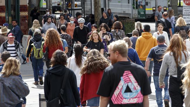 Melbourne’s CBD has roared back to life in the past few weeks. Picture: NCA NewsWire / David Geraghty