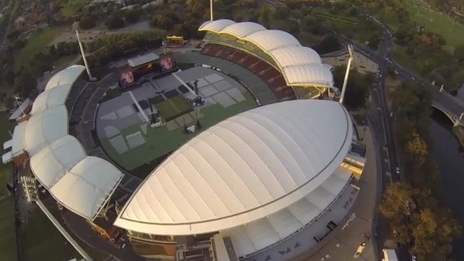 Quadcopter footage of Rolling Stones stage