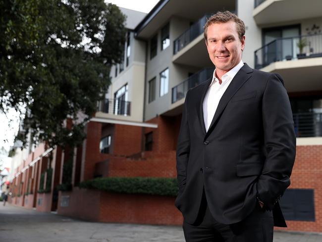 Paul Blackburne outside an apartment block he built in Subiaco. Picture: Colin Murty