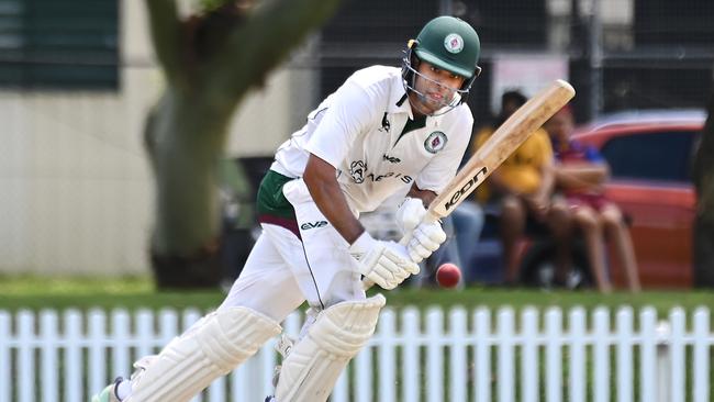 South Brisbane batsman Aryan Jain. . Picture, John Gass