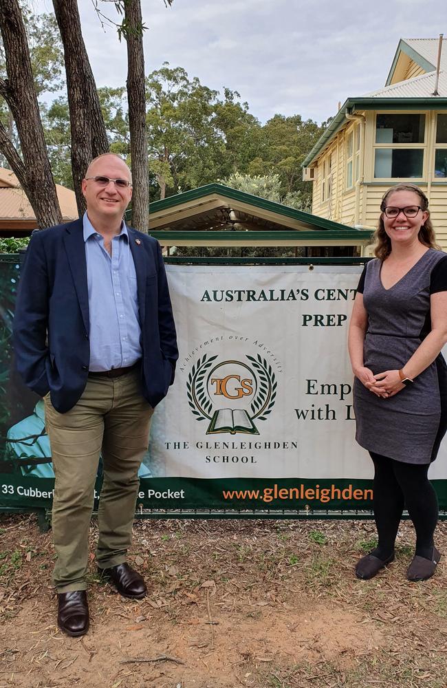 Peter Seldon, Speech and Language Development Australia chairman with SALDA human resources manager Jillian Campbell at The Glenleighden School, which is run by SALDA.