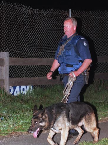 Police dog squad after the shooting.