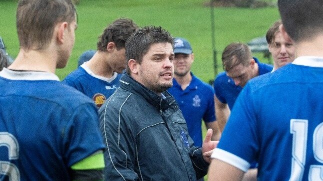 St Edmund's College First XV rugby coach Andrew Kirk directing his troops.