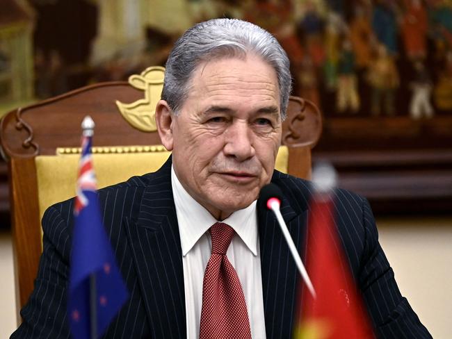 New Zealand's Deputy Prime Minister and Foreign Minister Winston Peters takes part in a meeting with Vietnam's Foreign Minister Bui Thanh Son at the Government Guest House in Hanoi on June 5, 2024. (Photo by Nhac NGUYEN / AFP)